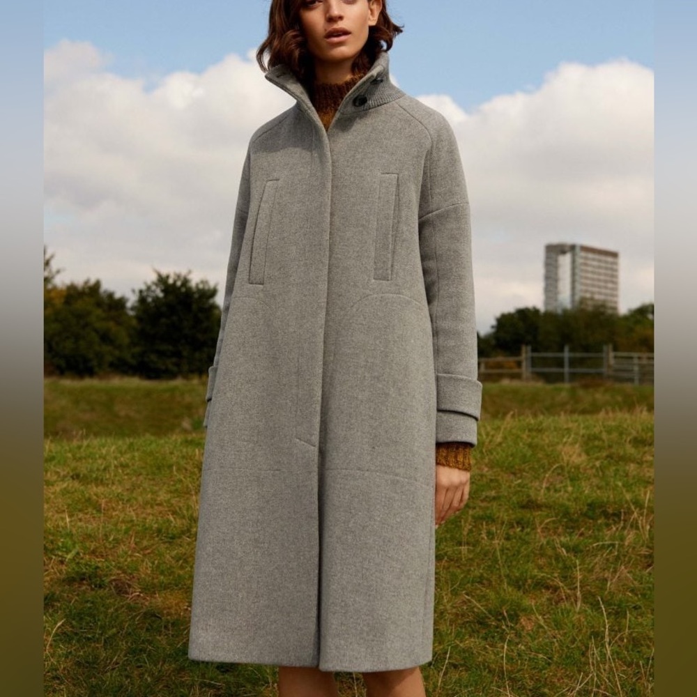 Whistles Gray Wool Coat